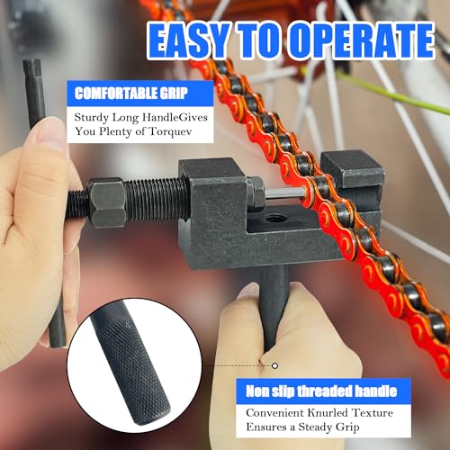 Motorcycle Chain Breaker Set, 16-Piece Chain Removal Tool Chain Cutter and Riveter Kit for Motorcycle ATV Bike Cam & 25 to 930 Chains