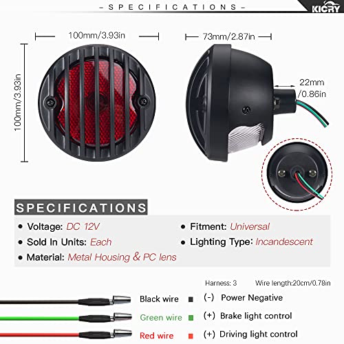 Motorcycle Tail Lights Chopper Side Mount Taillight Incandescent Brake License Plate Light Compatible for Harley Bobber Cafe Racer Cruiser Honda Shadow Yamaha Suzuki Kawasaki(Halogen) - color: Halogen