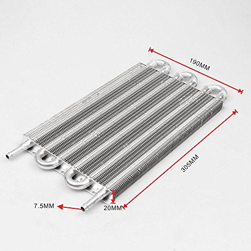 6 Row Aluminum Transmission Oil Cooler Universal 6 Pass Tube and Fin Transmission Cooler Kit