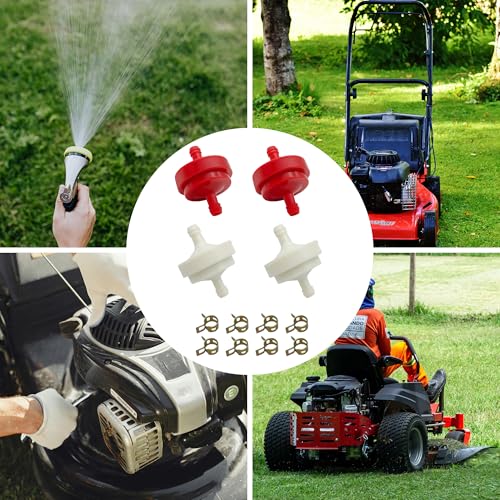 Strongthium Lawn Mower 1/4" ID Inline Gas Fuel Filter 394358 298090 Kit - size: 394358 4pcs