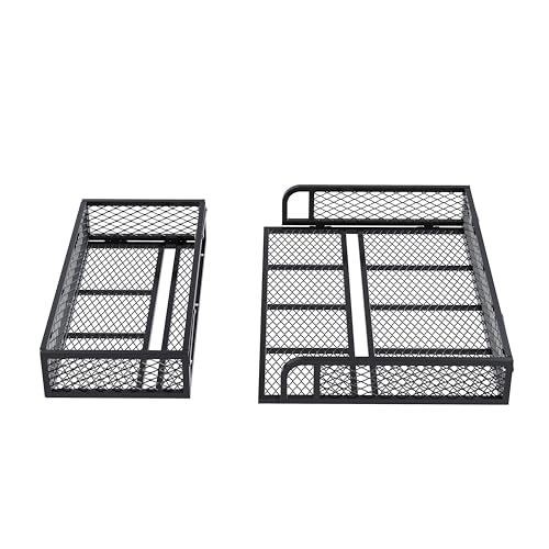 HECASA Universal Front Rear Cargo Basket Compatible with ATV Drop Storage Rack Cargo Carrier Steel