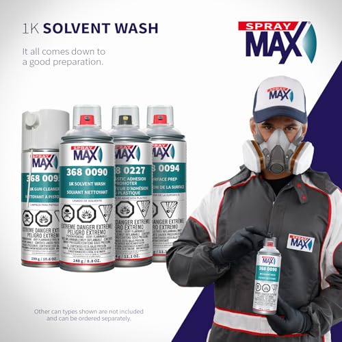 SprayMax 1K Solvent Wash Transparent | Professional Paint Prep Cleaner & Degreaser for Automotive Surfaces | Removes Oil, Grease, Wax, Tar & Silicone | Surface & Panel Prep Cleaner | 8.8 oz
