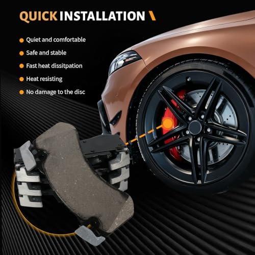 D1575 Front Ceramic Brake Pads Kit Fit For Audi A8 Quattro 2012-2013, For Audi S6 2013, 2015-2017, For Audi S7 2013, 2016-2017, For Audi S8 2016 - style: HZ1575