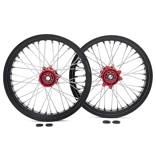 TOFR 17"x3.5" 17"x4.25" CNC Front Rear Wheels Rims for Surron Ultra Bee - color: Red, size: 17" Front 17" Rear