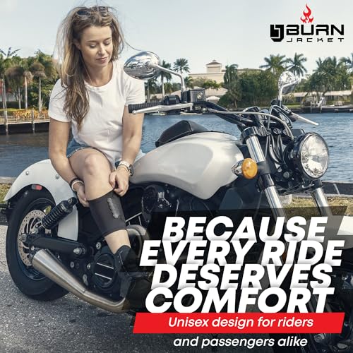 BurnJacket Motorcycle Exhaust Pipe Burn Protective Sleeve Leg Guard - Extra Wide, Dual Layer Protection, Fits 12.5-16 Inch Calf - Heat Shield for Legs, Calf Guard - Premium Motorcycle Accessories - style: Standard Protection - 12.5 - 16.5 Inch Wide Fit