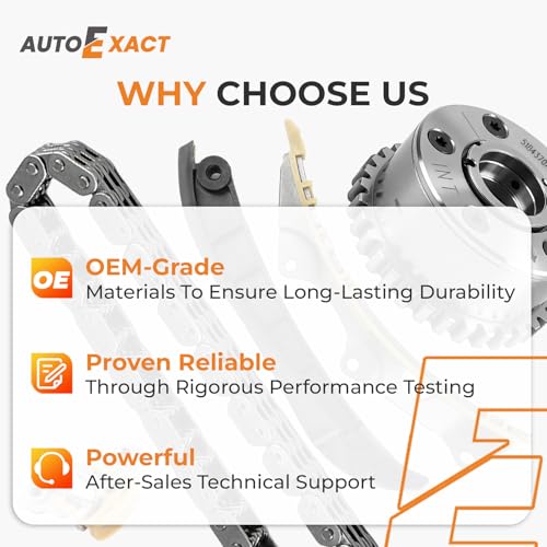 Autoexact 3.6L Engine Timing Chain Kit Fit for V6 2011-2015 Chrysler Town Country Dodge Challenger Durango Journey Jeep Grand Cherokee Wrangler Ram ProMaster 1500 5184355AF 5184357AE 5184364AD - size: Fit for 2011-2015 Jeep/Dodge - 3.6L w/VVT