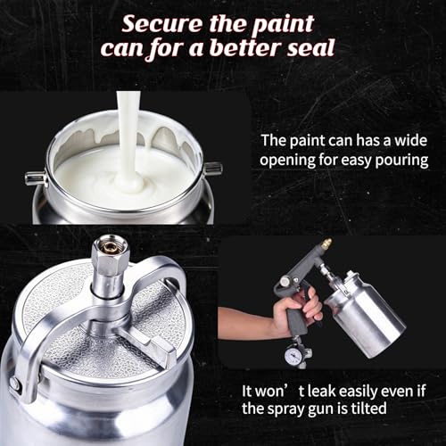 GS Undercoating Spray Gun Kit - Versatile Undercoating Gun for Vehicles, Truck Bed Liner, Rubberized Rust Proofing, Includes Suction Feed Cup & 360° Spray Hose