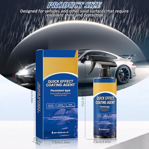 2Pcs Advanced Car Quick-Acting Coating Agent Spray, Car Coating Spray, 2025 New Quick Effective Coating Spray,Car Scratch Wax Polish Spray Waterless Wash, Oil Film Emulsion Glass Cleaner