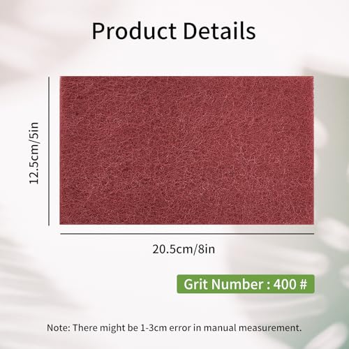 8" x 5" Scuff Pads, 5Pcs General Purpose Sanding Hand Pads - Very Fine Grade - 7447 Paint Primer Prep Adhesion Scratch for for Scuffing, Scouring, Polishing (400 Grit, 5 PCS) - color: 400 Grit, size: 5 PCS