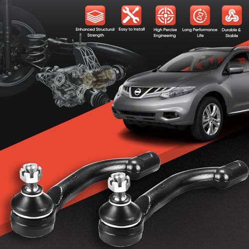 2PCS Front Outer Tie Rod Ends ES800582 ES800583 LH & RH, Tie Rod End Kit Fit for Nissan Rogue Rogue Select 2008-2015 - size: ES800582 ES800583