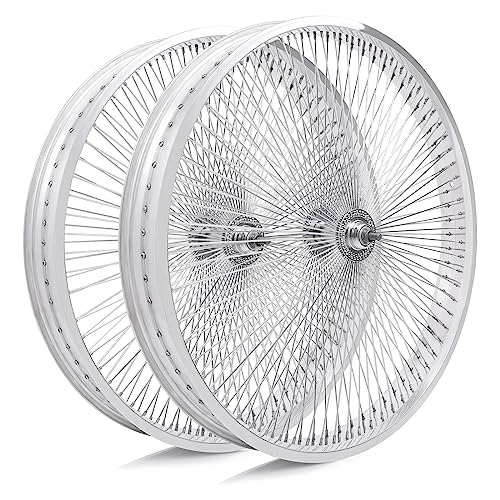 TRACER 26"*3.0 Beach Cruiser Bicycle Disc Brake Wheelset, Polish Front and Rear Rims Set - style: 26" 3.0 Disc Brake