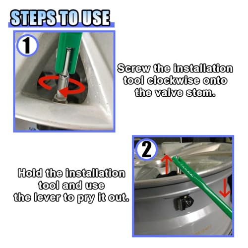 BDZMC Tire Valve Stem Puller, No Scratch Tire Valve Insertion Tool, Plastic Handle Valve Stem Removal Tool, 11.6" Tire Valve Core Removal Tool, Universal Tire Repair Installer Tool for Car Motorcycle
