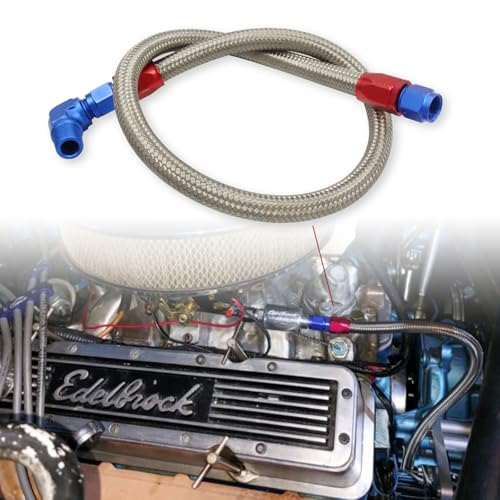 8123 Braided Fuel Line Kit Fuel Fitting Pressure Regulator Silver