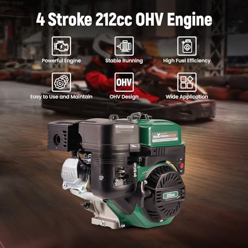 maXpeedingrods 7HP 212cc Gas Engine, 4 Stroke OHV Horizontal Shaft - style: 212cc+Recoil Start