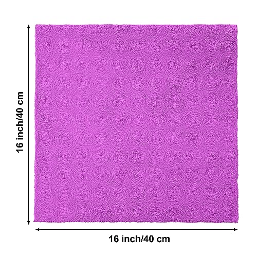 Shimeyao 30 Pcs 16 x 16 Inch Edgeless Microfiber Plush Towels for Cars Detailing Drying Wash Polishing Absorbent Cleaning Cloths, 500 GSM (Purple) - color: Purple, size: 16 x 16 Inch