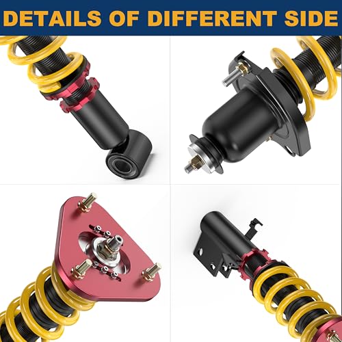 KUIPERAUTO Lowering Coilovers Struts Compatible for 2009-2014 Matrix E140 Compatible for 2009-2017 Toyota Corolla E160 Front Rear Shocks Adjustable Height Suspension Coil Spring Strut Set of 4 Yellow - size: 2009-2017 Toyota Corolla