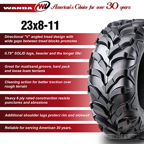 WANDA AT MASTER ATV Tire 23x8-11 23X8X11 P341 6PR Solid Lug Mud Snow- 10147 - size: 23x8-11