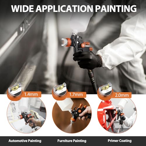 HVLP Air Spray Gun Kit with 10pcs Disposable Paint Mixing Cups - size: Disposable Paint Cup System