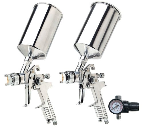 Titan 19100 3 Piece HVLP Spray Gun Kit (1.4mm & 1.7mm Needle Nozzle Set) - color: 3-Piece Dual Setup HVLP