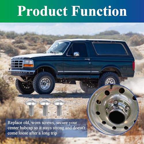 Wheel/Center Caps Screws fits 1980-1996 Ford F-150 & Bronco, 1992-1996 Van - style: 3 Pcs Screws