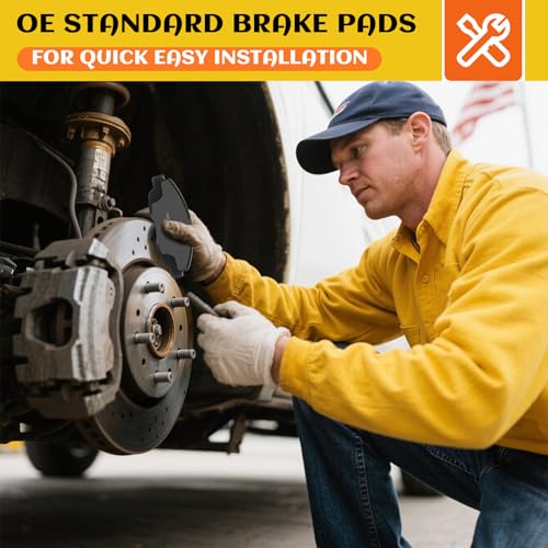 Front and Rear Ceramic Brake Pads for Toyota Camry 2018-2024, Corolla Cross 2022-2023, Rav4 2019-2023, Avalon C-Hr 2019-2022, Venza 2021-2023, Lexus Es250 Es300h Es350 Ux200 Ux250h
