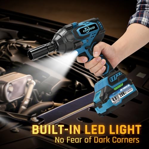 1700N.m (1253 ft-lbs) Cordless Impact Wrench with 2x4.0Ah Batteries