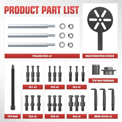 DNA Motoring 21 in 1 Bearing Puller, Bearing Extractor Removal Tool, Inner Hole Three-Jaw Puller with Curved Hook, Collet Multi-Functional Bearing Removal Tool, TOOLS-00606 - style: 21 in 1 Bearing Puller
