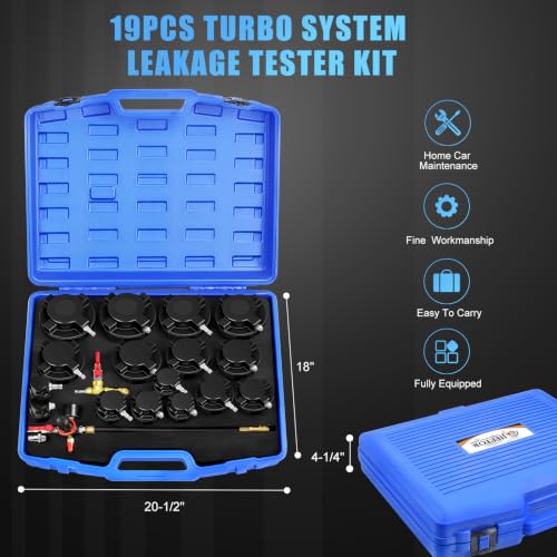 JIFETOR Turbo Boost System Leak Tester 19PC Kit to Turbocharger Intercooler