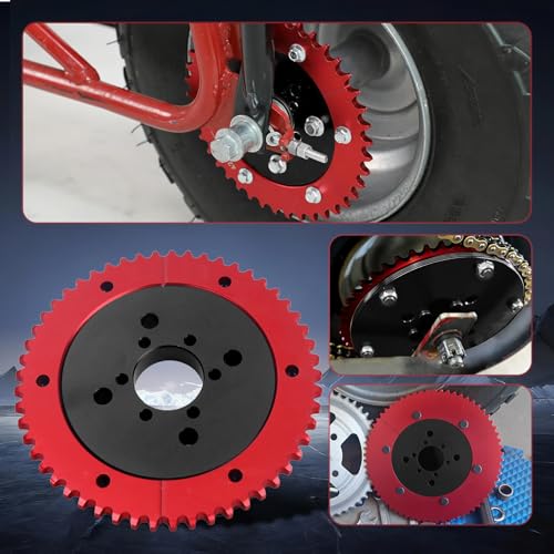 Universal 35 Chain 53T Split Sprocket with Adapter for Predator 212cc 196cc 79cc Go Kart Mini Bike CT200U-EX CT200U BT200X CT100U MB200 MBX11 Motorcycle Black - size: 53 tooth, style: Black