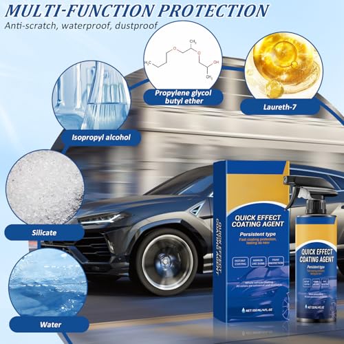 2Pcs Advanced Car Quick-Acting Coating Agent Spray, Car Coating Spray, 2025 New Quick Effective Coating Spray,Car Scratch Wax Polish Spray Waterless Wash, Oil Film Emulsion Glass Cleaner