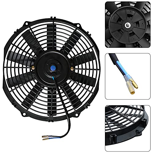 MuHize 2 Pack Electric Radiator Cooling Fan 12 Inch Fan 12V 80W Puller - size: 2Pcs-12 inch