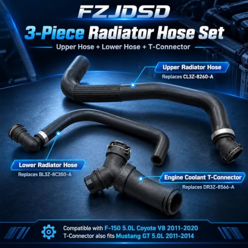 FZJDSD 3Pcs Radiator Hose Set for F-150 5.0L 2011-2020 CL3Z-8260-A