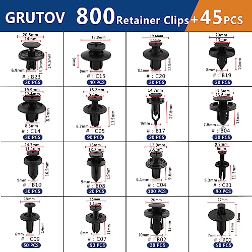 Car Push Retainer Clips Automotive Screws Auto Body 845Pcs Fastener Push Pins Kit Set Panel Bumper Clips with 10 Cable Ties Fastener Remover for GM Ford Toyota Honda Chrysler Acura Blue - size: Automotive Push Pins 845PCS-Blue