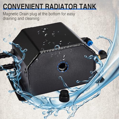 Universal Coolant Overflow Tank,Aluminum Radiator Overflow Tank,Coolant Reservoir Tank,Coolant Radiator Tank,Expansion Tank Recovery Water Tank Reservoir 2L-Black