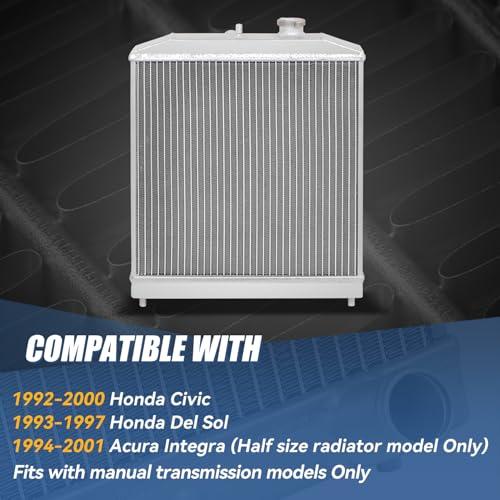 Auto Dynasty Radiator for 92-01 Honda Civic Del Sol Acura Integra - color: 92-01 Civic/Del Sol/Integra MT