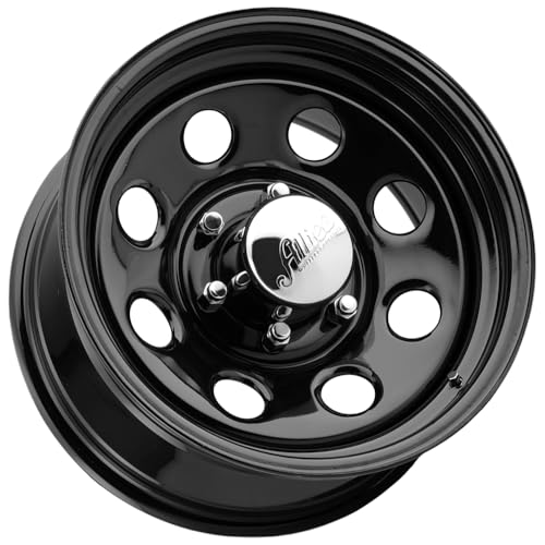 Allied Wheel 82B Black Soft 8 17X9 8X170mm, 4.5"BS, Durable Gloss Black Finish Steel Wheel for Cars and Light Trucks, Chrome Cap Included, Protective E-Coating