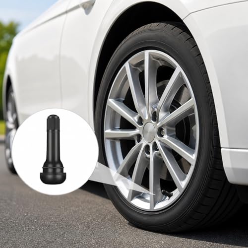 100PCS TR413 Tire Valve Stems, 0.453 Inch Rubber Snap in Tubeless Valve Stem Replacement, Durable Automotive Valve Stems for Car SUV Truck RV Wheel Rim Repair