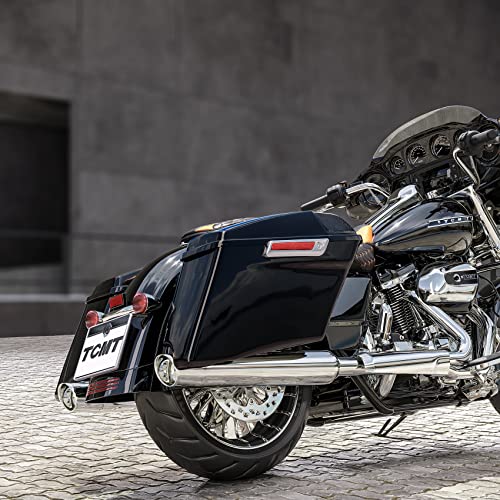 TCMT 4" Stretched Saddlebag 5" x 7" Speakers Lids Fit For Harley 2014-2024 Touring Models CVO Road King Road Glide Street Glide Electra Glide Ultra-Classic - color: Chrome Latches, size: 4" Stretched(5x7 Speaker Lids)