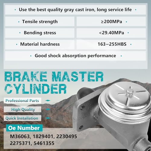 M36063 Brake Master Cylinder Fit for Dodge, Chrysler, Plymouth, DeSoto - size: M36063