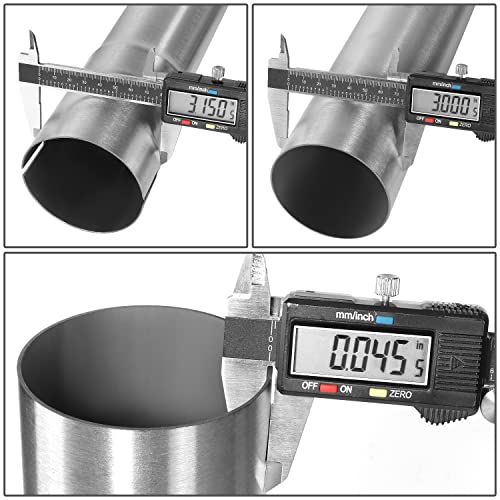 DNA MOTORING ZTL-PP-30-45-SS 45 Degree DIY Custom Mandrel Exhaust Tubing, 3" OD, Stainless Steel,Universal Fit,Polished Finish - size: 3.0 Inch, style: 45° Bend - Polished