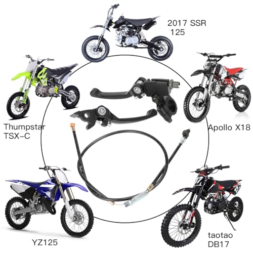 YOXUFA Folding Clutch Brake Lever Perch with Clutch Cable for 110cc 125cc 140cc 150cc Tao Tao DB17 Apollo RFZ DBX15 X18 X19 Z20 Thumpstar Kayo Xmotos SSR YZ Ruckus Pit Dirt Bike 7/8 Handlebar Black - color: Black