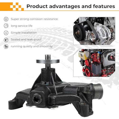 Water Pump Assembly Compatible With Mercruiser OMC Volvo Penta Sierra Mallory GM Marine Small Block Engines 4.3L 5.0L 5.7L V6 V8 Replacement for 3853850 18-684M