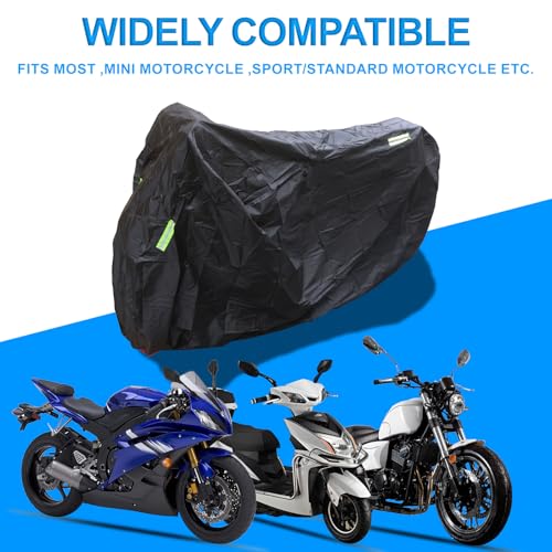 Motorcycle Cover All Season Universal Weather Quality Waterproof Sun Outdoor Protection Night Reflective with Lock-Holes Fits up to 78.7" for Most Scooters Mopeds Mini Motorcycle Vehicle Cover - size: M size: 78.4"