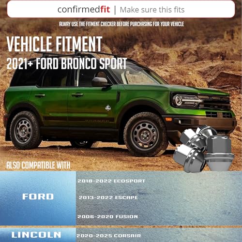 Wheel Accessories Parts 20 Pcs M12x1.5 12x1.5 Thread OEM Style Lug Nuts 1.25" 32mm Long Chrome 3/4" 19mm Hex Fits Ford Bronco Sport Escape Fusion | Lincoln Corsair CV6Z-1012-C | 611-303 - color: Chrome, style: Ford Escape Fusion