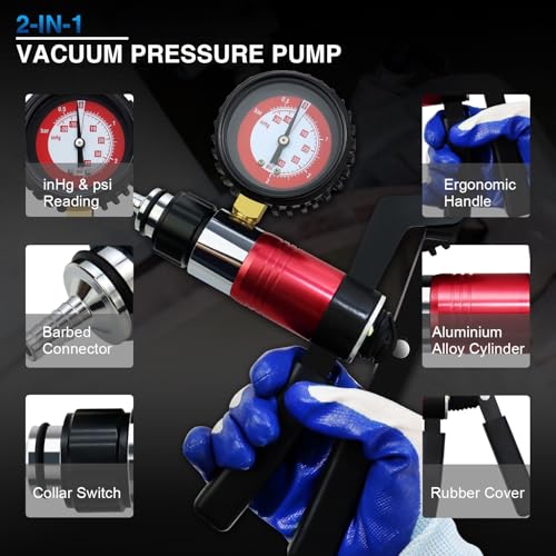 YSTOOL Hand Held Vacuum & Pressure Pump Brake Clutch Fluid Bleeder Tool Kit