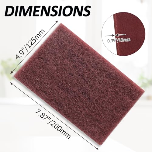 BokWin 6Pcs Red Scuff Pads Very Fine Grade Sanding Hand Pads