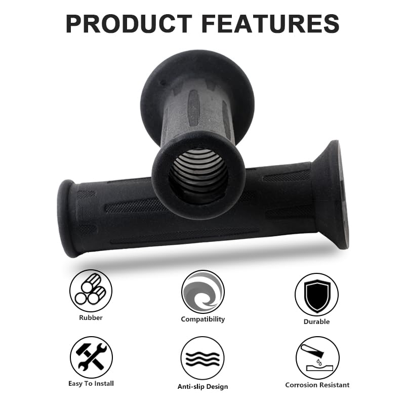 Motorcycle Handlebar Grips 24mm 26mm Non Slip Rubber Hand Grips Black Compatible with BMW R1250GS R1200GS S1000RR R1150 F650 F700 F800 K1600 Series