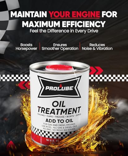 Prolube Oil 트리트먼트 - 가스 및 디젤 엔진용 엔진 오일 첨가제 - 마모, 소음, 진동 감소 - 연비 및 마력 향상 - 변속기 및 차동 장치에 작동 (473.2ml(16온스) - size: 16 fl oz