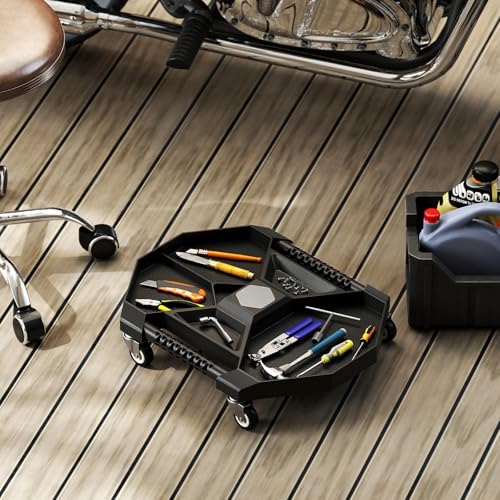 Goplus Rolling Tool Tray, Under Car Magnetic Moving Tray with 4 Swivel Casters, 55 LBS Capacity Caddy Tray, Tool Tray Creeper for Garage, Workshop, Automotive Repair, Mechanics - size: 20.5" x 16.5" x 4"