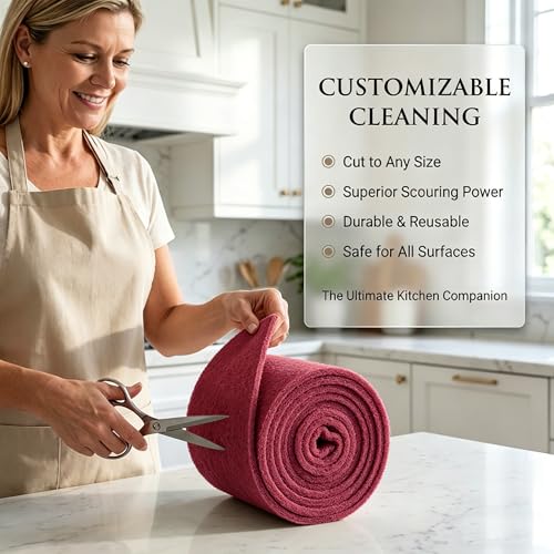 5 Inch *15 Feet 400 Grit Maroon General Purpose Scuff Pads, Scuffing, Hand Scouring Pad, Sanding Pad, Paint Primer Prep Scratch - Surface Preparation Pad for Car Auto Body Woodworking - style: 400 Grit Maroon
